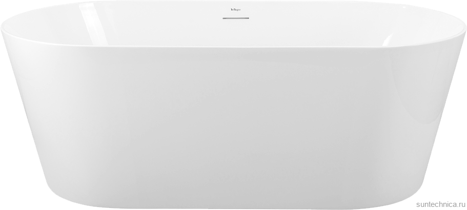 Акриловая ванна BelBagno BB416 170x80 см, отдельностоящая, белая, овальная, со сливом-переливом, с донным клапаном
