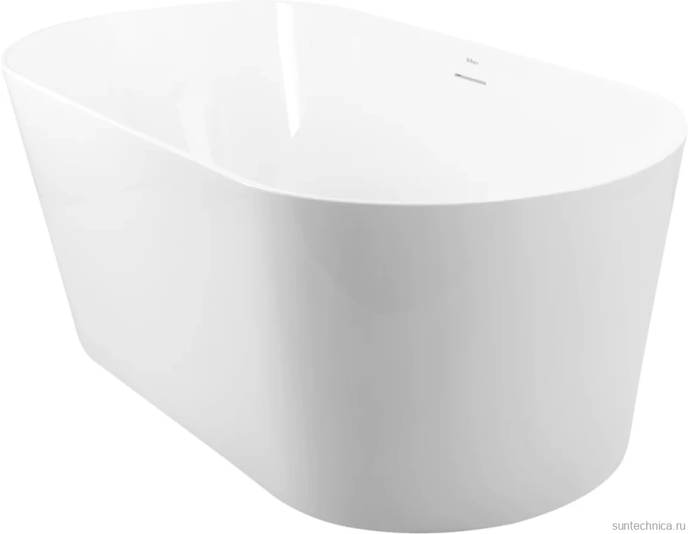 Акриловая ванна BelBagno BB416 170x80 см, отдельностоящая, белая, овальная, со сливом-переливом, с донным клапаном