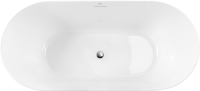 Акриловая ванна BelBagno BB416 170x80 см, отдельностоящая, белая, овальная, со сливом-переливом, с донным клапаном