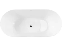 Акриловая ванна BelBagno BB416 170x80 см, отдельностоящая, белая, овальная, со сливом-переливом, с донным клапаном
