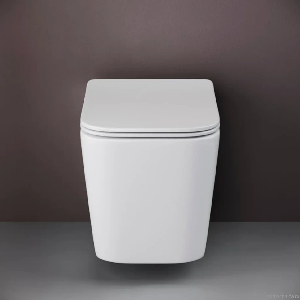 Комплект Унитаз подвесной Ceramicanova Cubic CN1806 с микролифтом, безободковый + Инсталляция STWORKI + Кнопка 230823 хром матовый