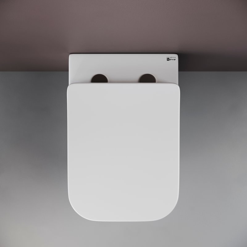 Комплект Унитаз подвесной Ceramicanova Cubic CN1806 с микролифтом, безободковый + Инсталляция STWORKI + Кнопка 230823 хром матовый