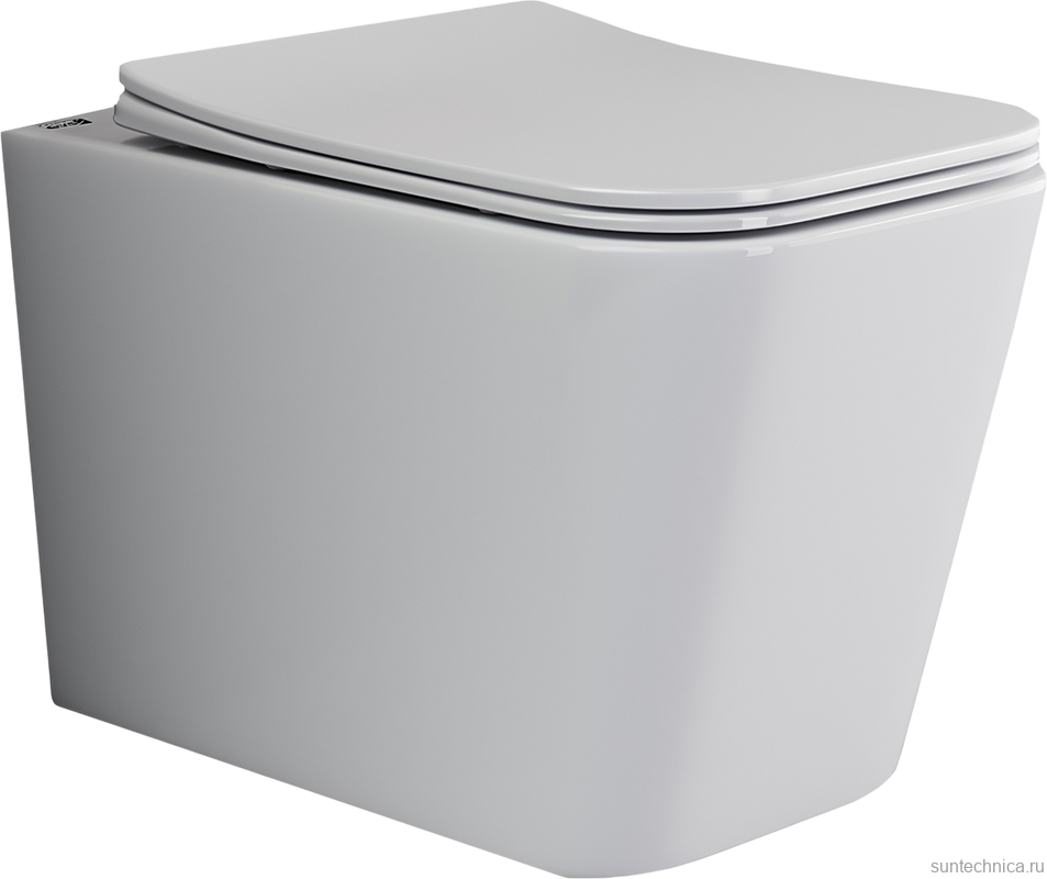 Комплект Унитаз подвесной Ceramicanova Cubic CN1806 с микролифтом, безободковый + Инсталляция STWORKI + Кнопка 230823 хром матовый