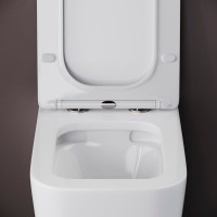 Комплект Унитаз подвесной Ceramicanova Cubic CN1806 с микролифтом, безободковый + Инсталляция STWORKI + Кнопка 230823 хром матовый