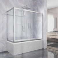 Шторка на ванну Kubele DE019 PR4-CLN-CH 170х80 см, профиль хром
