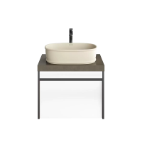 Тумба под раковину без столешницы KERAMA MARAZZI Modula 60 подвесная, арабика, глянцевая белая