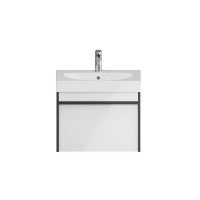 Тумба под раковину без столешницы KERAMA MARAZZI Modula 60 подвесная, арабика, глянцевая белая