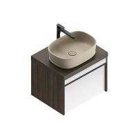 Тумба под раковину без столешницы KERAMA MARAZZI Modula 60 подвесная, арабика, глянцевая белая