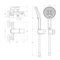 Комплект для ванной BelBagno Marino MARINO-VASM/LVM-CRM хром