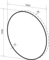 Зеркало круглое Wellsee 7 Rays’ Spectrum 100 с подсветкой, черное