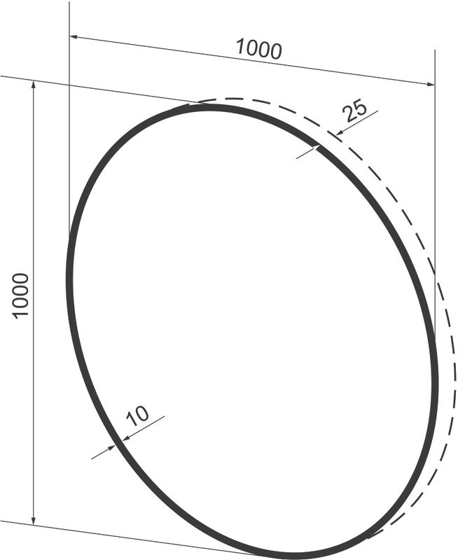 Зеркало круглое Wellsee 7 Rays’ Spectrum 100 с подсветкой, черное