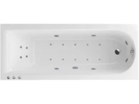 Акриловая ванна Excellent Aurum Lux WAEX.AUR15.LUX.CR 150x70 см, пристенная, с гидромассажем, белая, с каркасом, со сливом-переливом