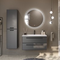 Шкаф пенал для ванной Cezares Eco 40 универсальный ручки матовые черные, grafito