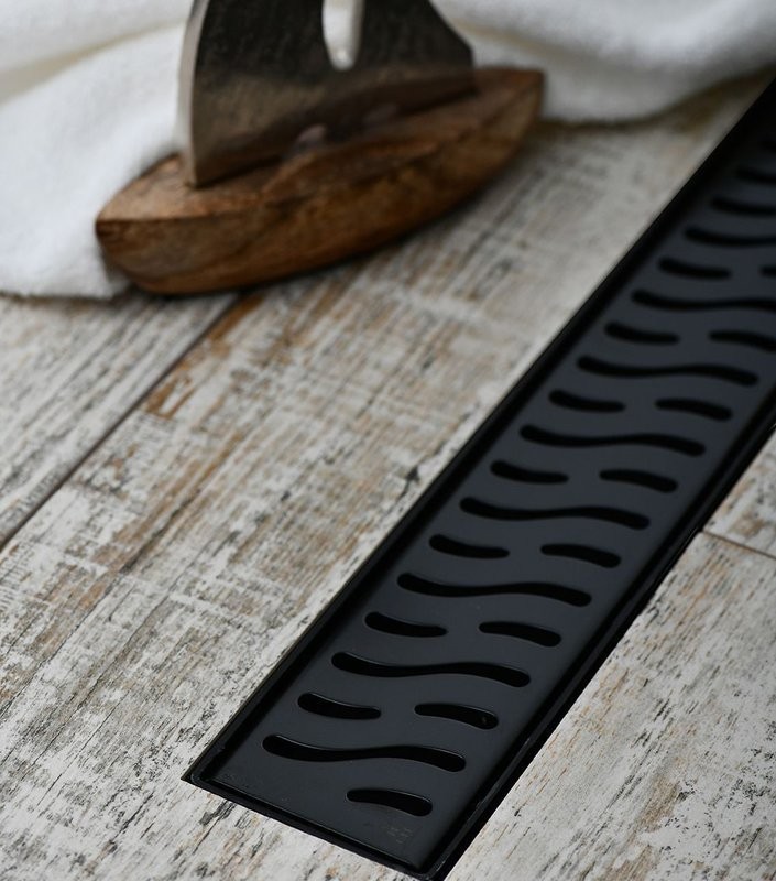 Душевой трап (лоток) MCH Chudej Harmony CHPA750HC 75 см, решетка матовая черная, с сифоном