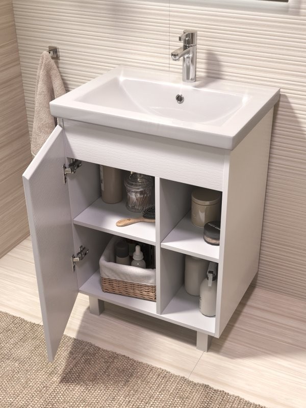 Тумба с раковиной Vigo Milos 60 напольная, белая