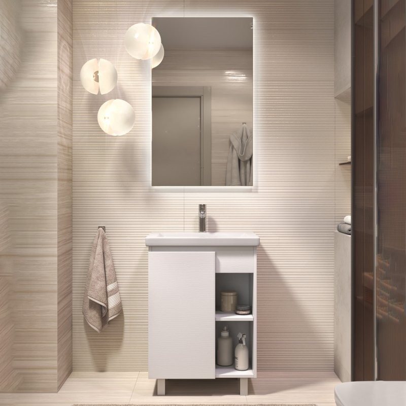 Тумба с раковиной Vigo Milos 60 напольная, белая