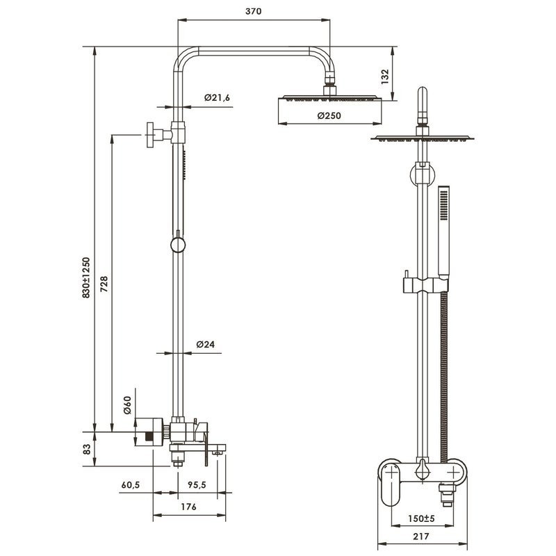 Душевая стойка Wasserkraft A17301