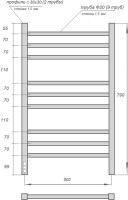 Полотенцесушитель электрический Point Веста PN70758B 50х80, черный