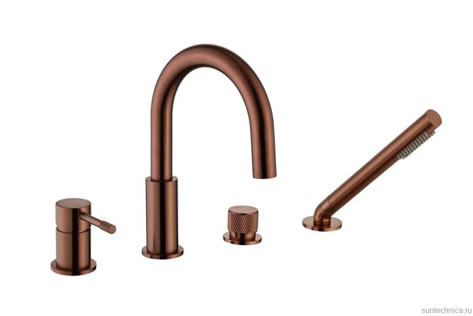 Смеситель на борт ванны Boheme Uno 460-BRB brushed bronze