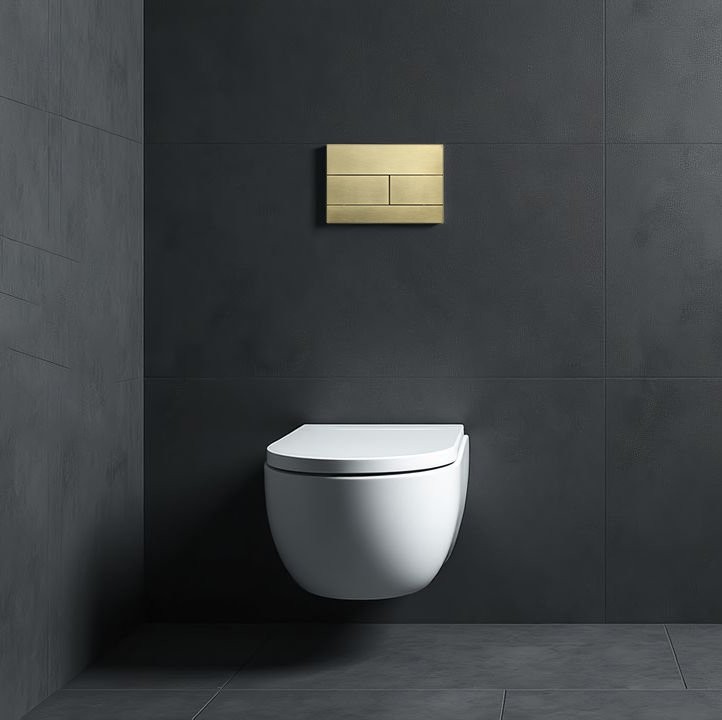 Кнопка смыва для унитаза Wonzon & Woghand WW-IB235-BG пластик, цвет брашированное золото