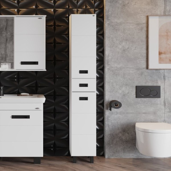 Шкаф пенал для ванной Onika Балтика Black 32.11