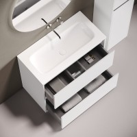 Тумба с раковиной Sancos Libra Floor 90 напольный, белый глянец, раковина СN7019wx