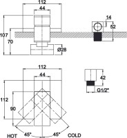 Встраиваемый смеситель для душа и ванны Kaiser Sonat 34177-1 С ВНУТРЕННЕЙ ЧАСТЬЮ, бронза