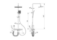 Душевая стойка Ceruttispa 11412 графит