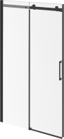 Душевая дверь в нишу KERAMA MARAZZI Cristallo CT.120.SD.BLK.M 120 см, профиль черный матовый, стекло прозрачное