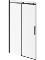 Душевая дверь в нишу KERAMA MARAZZI Cristallo CT.120.SD.BLK.M 120 см, профиль черный матовый, стекло прозрачное