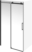 Душевая дверь в нишу KERAMA MARAZZI Cristallo CT.120.SD.BLK.M 120 см, профиль черный матовый, стекло прозрачное
