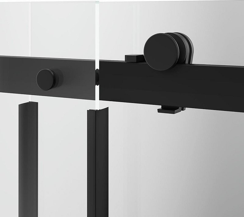 Душевая дверь в нишу KERAMA MARAZZI Cristallo CT.120.SD.BLK.M 120 см, профиль черный матовый, стекло прозрачное