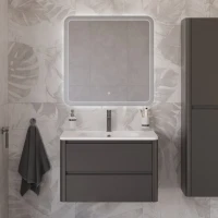 Тумба с раковиной Cezares Relax 80 оружейная сталь, раковина Cezares CZR-800/480-LV-MR-NV