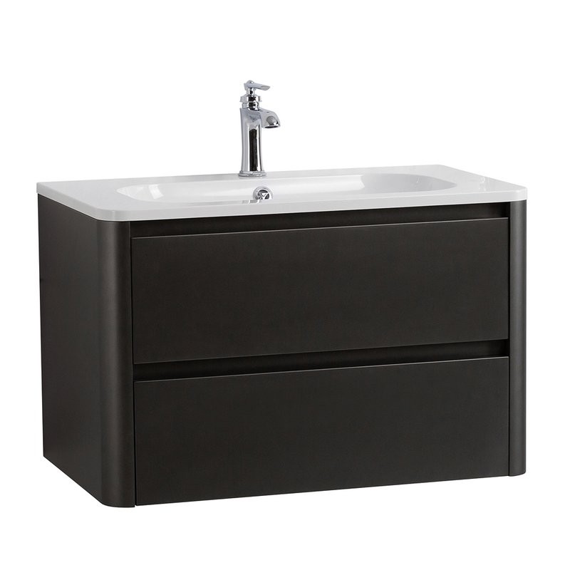 Тумба с раковиной Cezares Relax 80 оружейная сталь, раковина Cezares CZR-800/480-LV-MR-NV