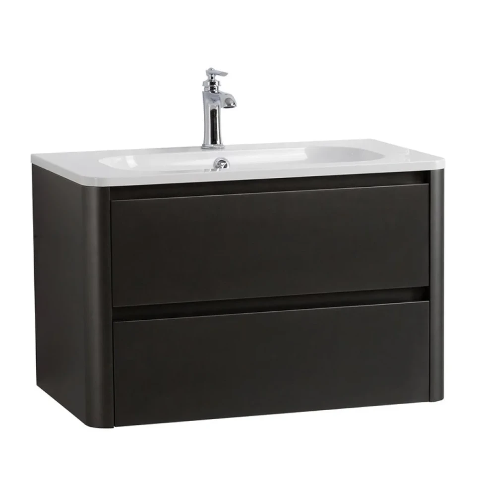 Тумба с раковиной Cezares Relax 80 оружейная сталь, раковина Cezares CZR-800/480-LV-MR-NV