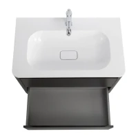 Тумба с раковиной Cezares Relax 80 оружейная сталь, раковина Cezares CZR-800/480-LV-MR-NV