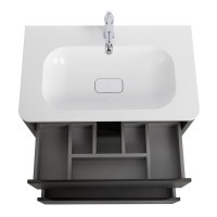 Тумба с раковиной Cezares Relax 80 оружейная сталь, раковина Cezares CZR-800/480-LV-MR-NV