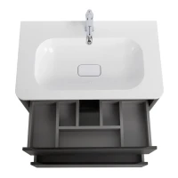 Тумба с раковиной Cezares Relax 80 оружейная сталь, раковина Cezares CZR-800/480-LV-MR-NV