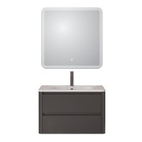 Тумба с раковиной Cezares Relax 80 оружейная сталь, раковина Cezares CZR-800/480-LV-MR-NV
