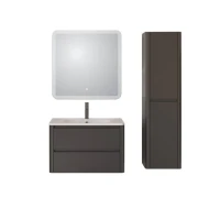 Тумба с раковиной Cezares Relax 80 оружейная сталь, раковина Cezares CZR-800/480-LV-MR-NV