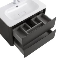 Тумба с раковиной Cezares Relax 80 оружейная сталь, раковина Cezares CZR-800/480-LV-MR-NV