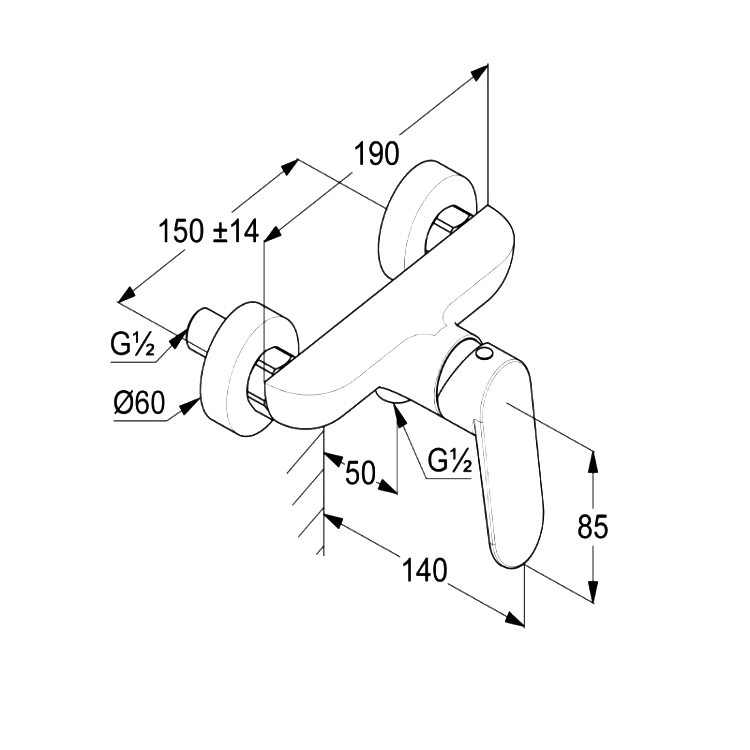 Смеситель для душа Kludi X1 328310575 хром
