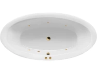 Акриловая ванна Excellent Lumina Soft 190x95 см, встраиваемая, с гидромассажем, белая, овальная, с каркасом, со сливом-переливом, фурнитура золото