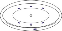Акриловая ванна Excellent Lumina Soft 190x95 см, встраиваемая, с гидромассажем, белая, овальная, с каркасом, со сливом-переливом, фурнитура золото