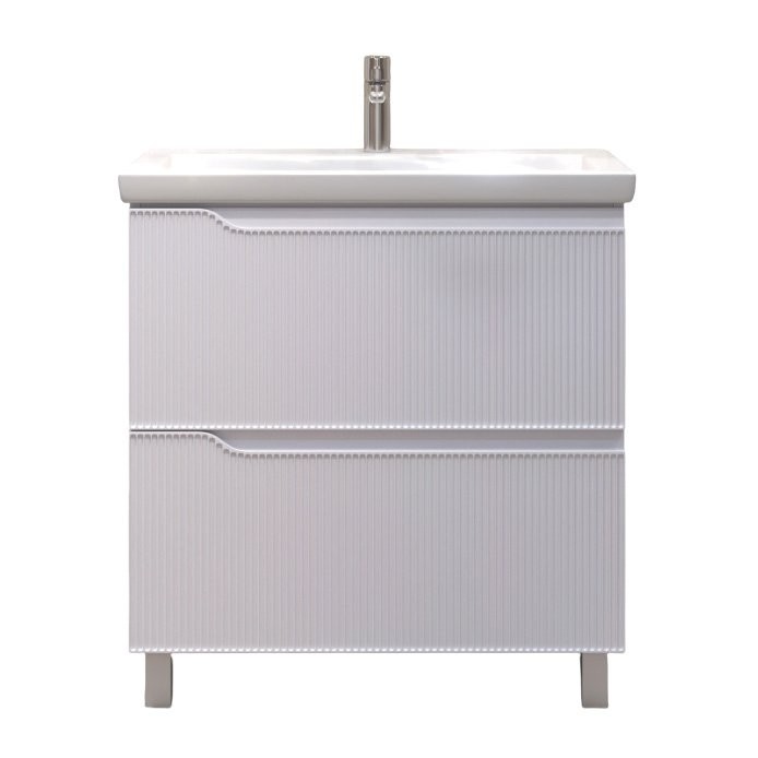 Тумба под раковину без столешницы Vigo Neo 80 напольная, 2 ящика, матовая белая