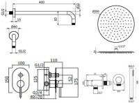 Душевой комплект Plumberia Selection Ixo KITXO15CR С ВНУТРЕННЕЙ ЧАСТЬЮ, хром