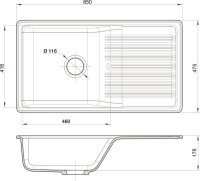 Мойка кухонная GranFest Quarz Z 73 белая