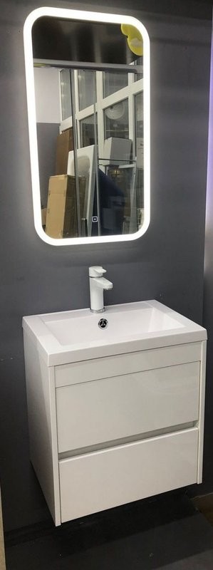 Мебель для ванной комнаты Art&Max Family 50, подвесная, Bianco Lucido