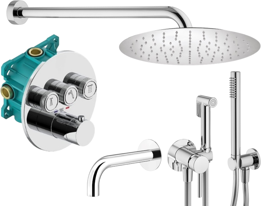 Комплект для ванной Plumberia Selection PSBOX KITZPSB03CR60 С ВНУТРЕННЕЙ ЧАСТЬЮ, хром