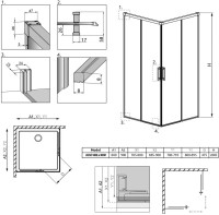 Душевой уголок Radaway Idea Black KDD 80x90